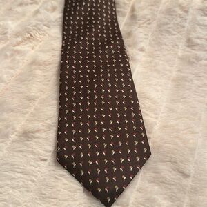 Yves Laurent brown and tan silk